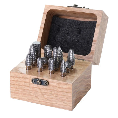 KnKut 12KK14BS-1/4 12-Piece Carbide Burr Set with 1/4" Shanks