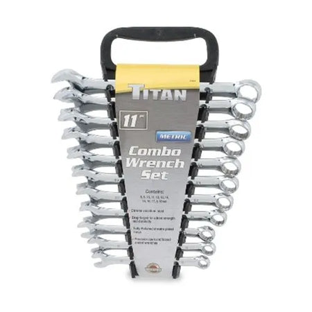 Titan 17312 11-Piece Metric Polished Wrench Set