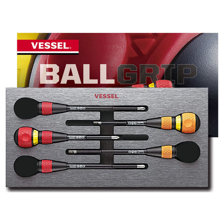 VESSEL 22002N3EVA BALL GRIP Ratchet Screwdriver 5-Piece Set (3-Piece of Replacement Blade)