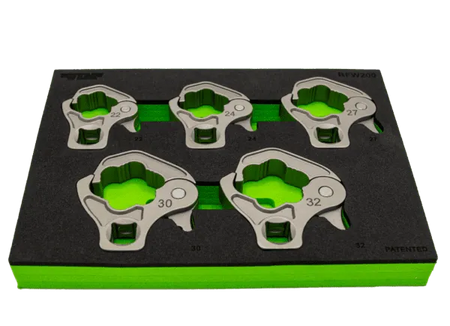 VIM Tools RFW200 5-Piece 1/2" Drive Large Ratcheting Flare Nut Wrench Set