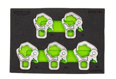 VIM Tools RFW150 5-Piece 3/8" Drive Ratcheting Flare Nut Set (15, 16, 17, 18, 19mm)