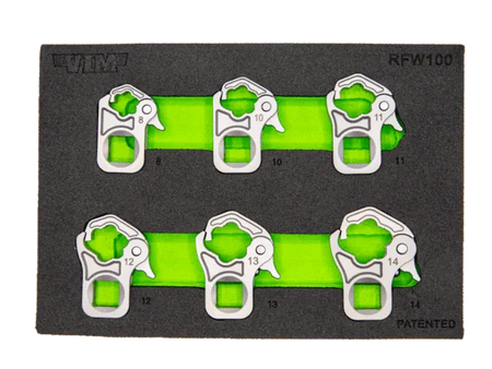 VIM Tools RFW100 6-Piece 3/8" Drive Ratcheting Flare Nut Wrench Set