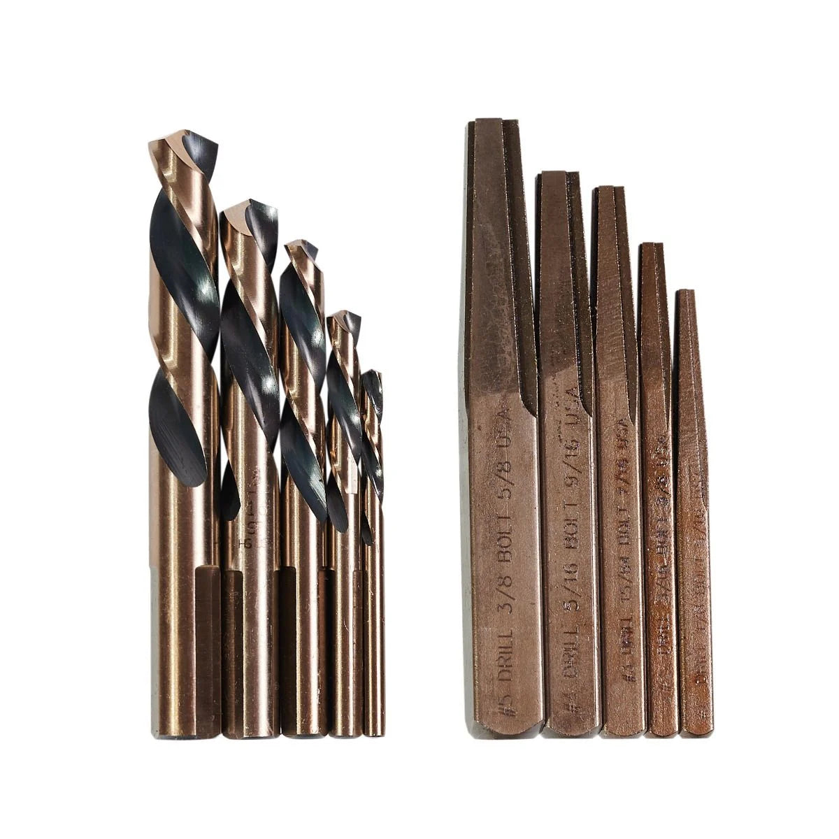 KnKut 10KK7-LHSQX 10-Piece Left Hand Screw Machine Drill & Square Extractor Set