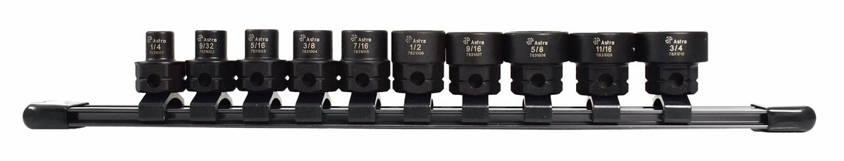 Astro Pneumatic 78310 10-Piece 3/8" Drive Low Profile Nano Impact Sockets