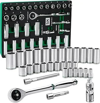 SK Tools SK01316-216P 34-Piece 1/2" Drive SAE Chrome Socket Set - Tool Leaks