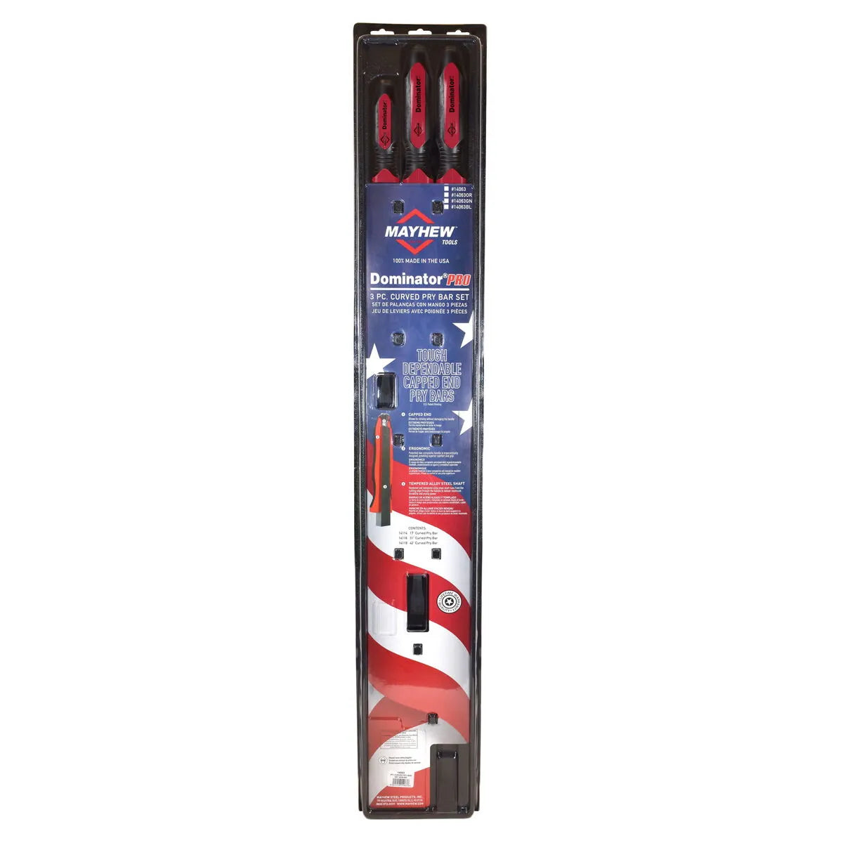 Mayhew 14063 3-Piece Dominator Pro Curved Pry Bar Set