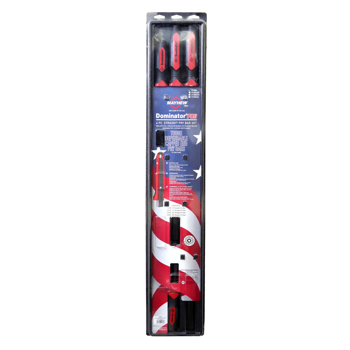 Mayhew 14064 4-Piece Dominator Pro Straight Pry Bar Set
