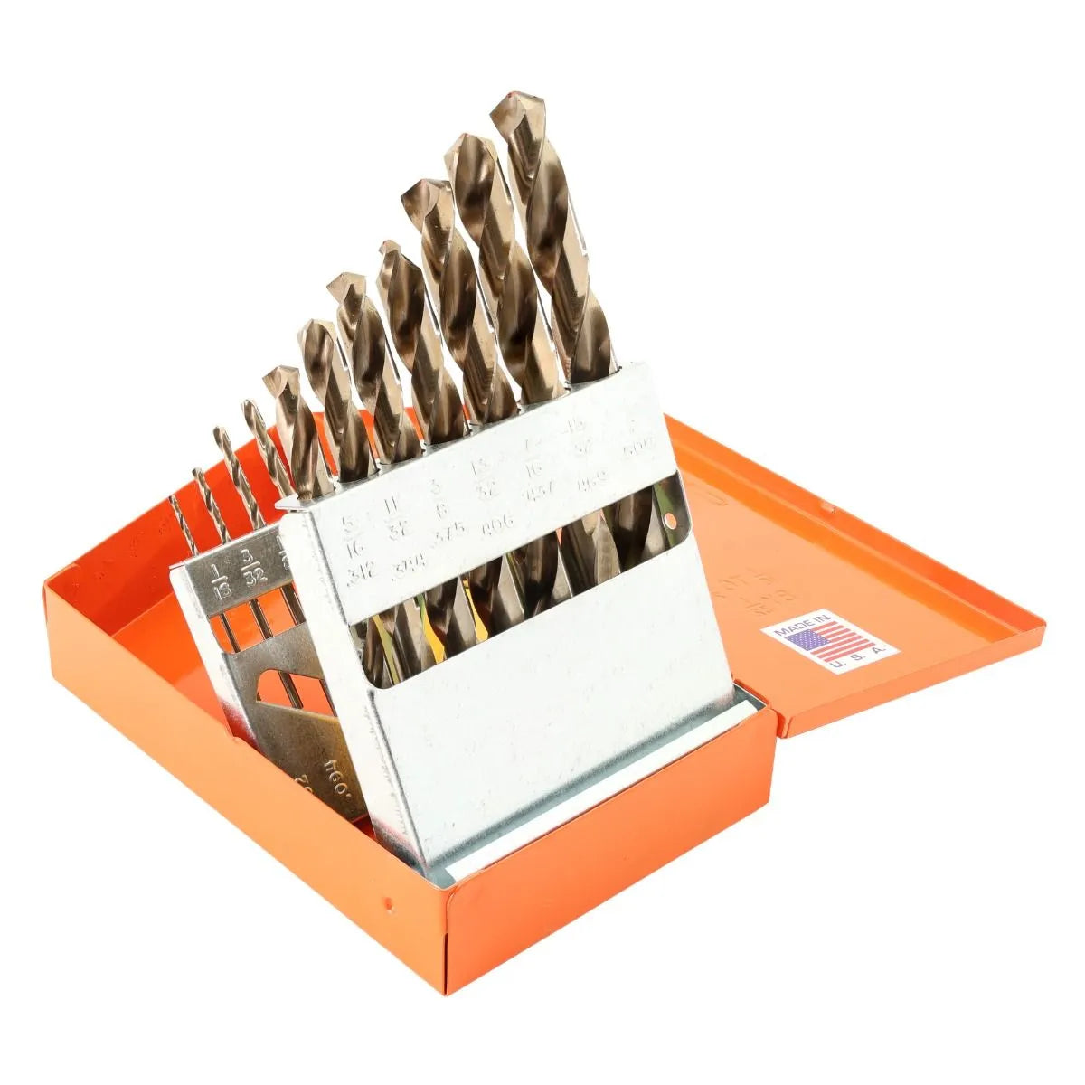 KnKut 15KK35 15-Piece Heavy-Duty Hex Shank M35 Cobalt Jobber Length Drill Bit Set 1/16"-1/2" by 32nds