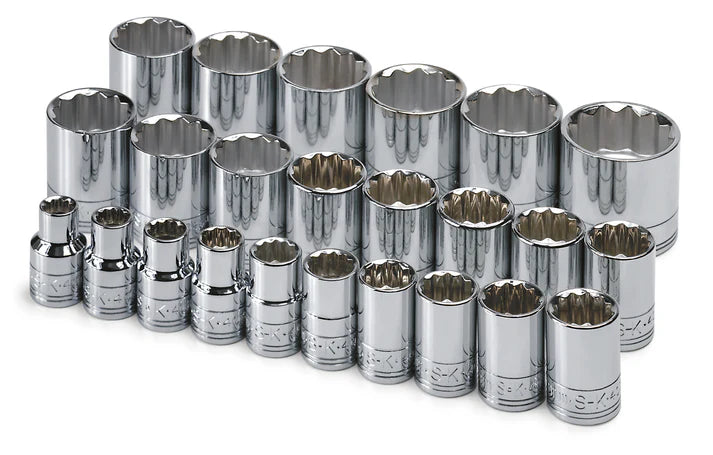 SK Tools 1924 24-Piece 1/2" Drive Standard 12 Point Metric Socket Set
