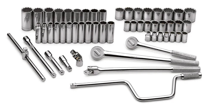 SK Tools 1942 54-Piece 1/2" Drive 12 Point Metric Chrome Socket Set