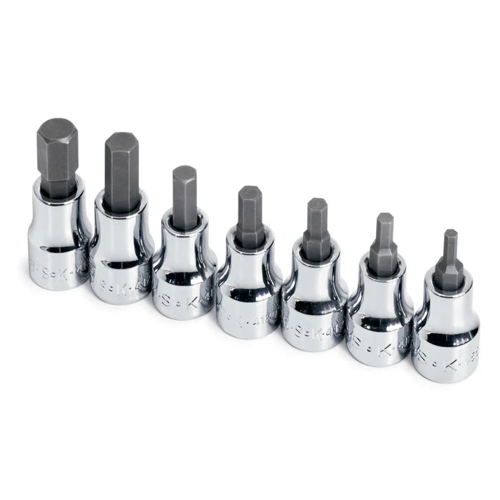 SK Tools 19723 7-Piece 3/8" Drive Hex Bit Socket Set