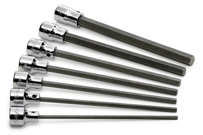 SK Tools 19728 7-Piece 3/8" Drive Long Hex Bit Socket Set