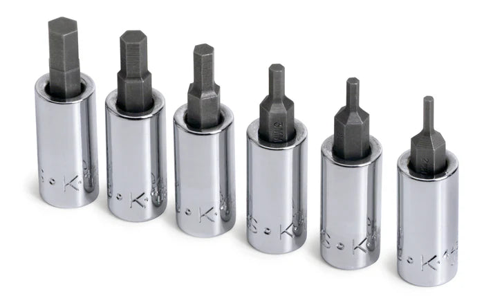 SK Tools 19732 6-Piece 1/4" Drive Hex Bit Socket Set