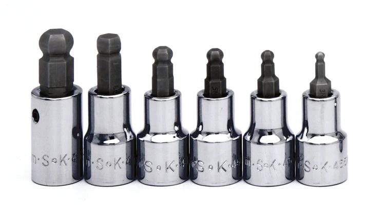 SK Tools 19766 6-Piece 3/8" Drive Long Ball Hex Bit Socket Set