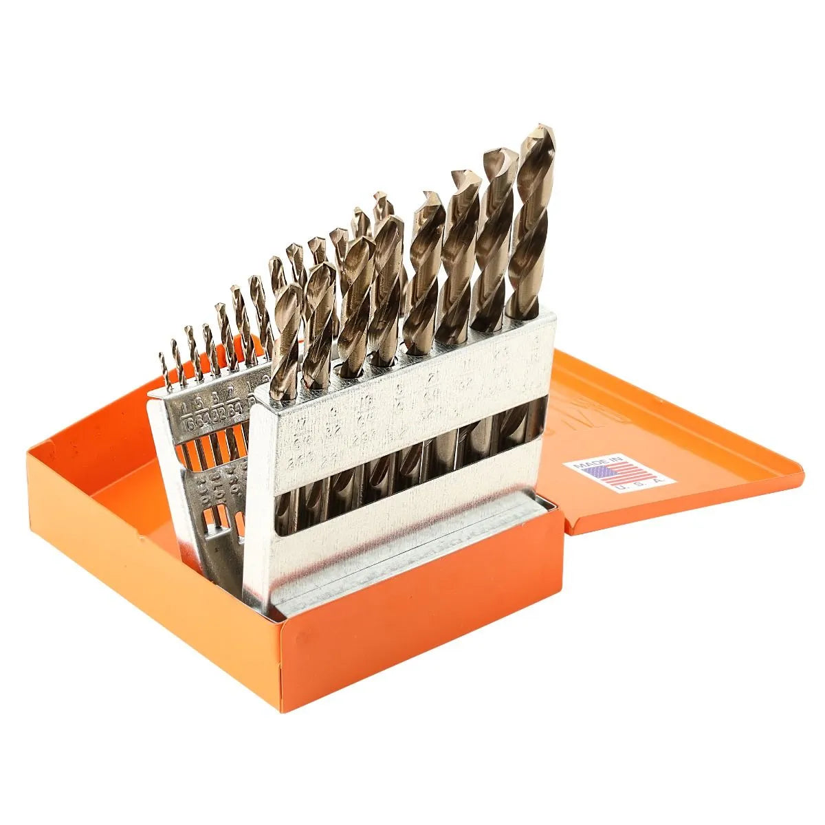 KnKut 21KK35 21-Piece Heavy-Duty Hex Shank M35 Cobalt Jobber Length Drill Bit Set 1/16"-3/8" by 64ths