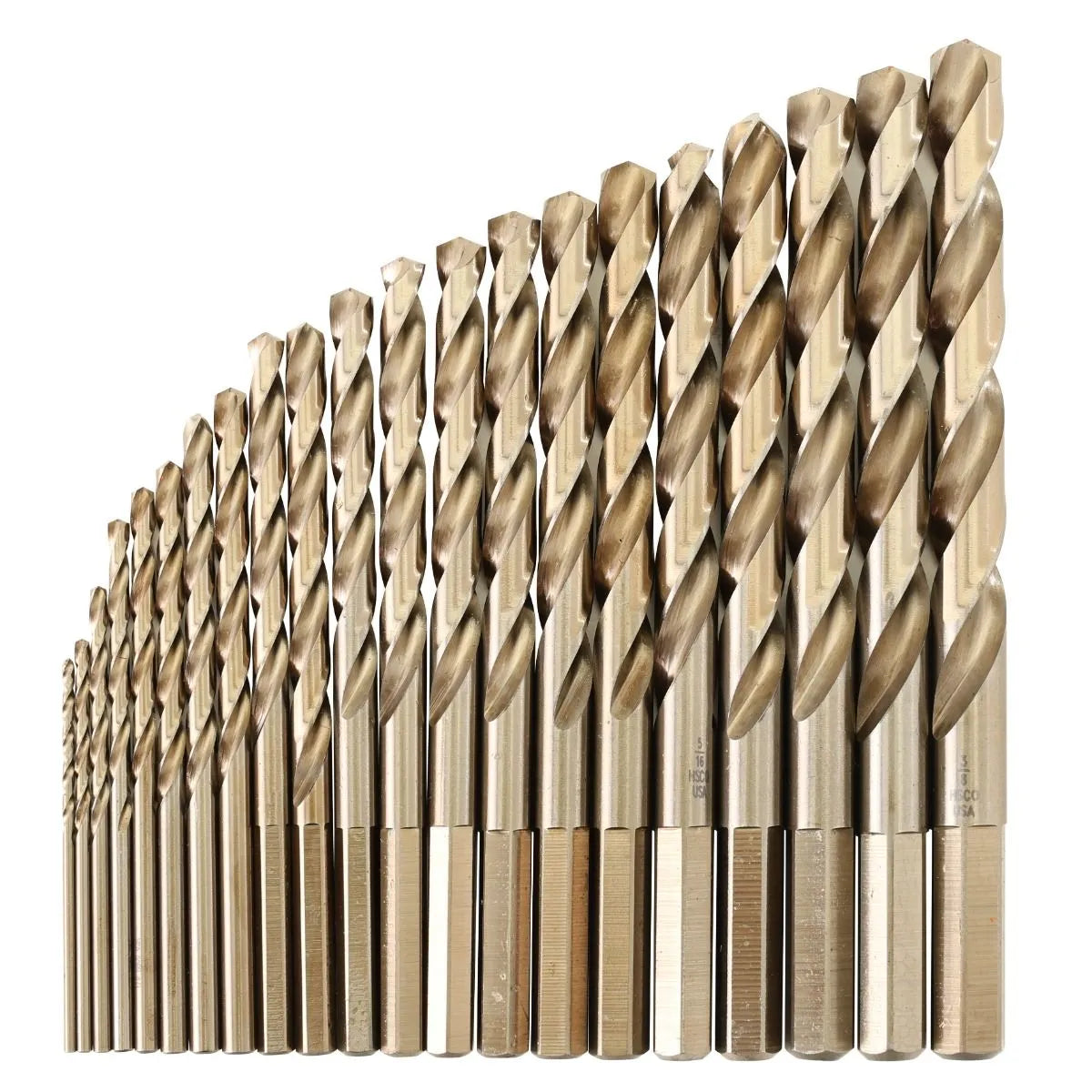 KnKut 21KK35 21-Piece Heavy-Duty Hex Shank M35 Cobalt Jobber Length Drill Bit Set 1/16"-3/8" by 64ths