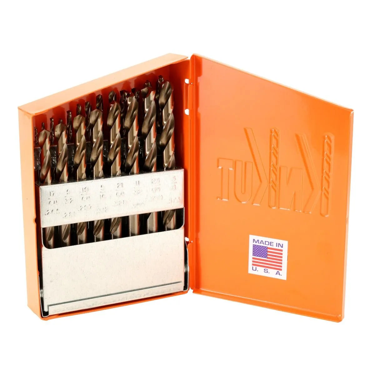 KnKut 21KK35 21-Piece Heavy-Duty Hex Shank M35 Cobalt Jobber Length Drill Bit Set 1/16"-3/8" by 64ths