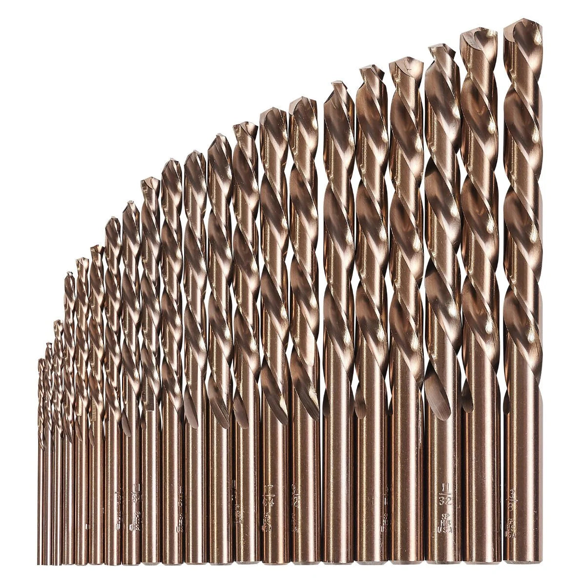 KnKut 21KK6 21-Piece Left Hand Jobber Length Drill Bit Set 1/16"-3/8" by 64ths