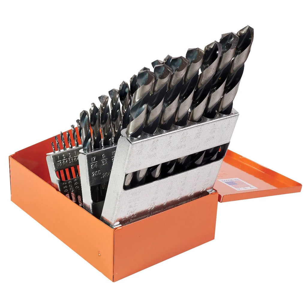 KnKut 29KK38 29-Piece Jobber Length Drill Bit Set 1/16"-1/2" by 64ths 3/8" Reduced Shank - Tool Leaks