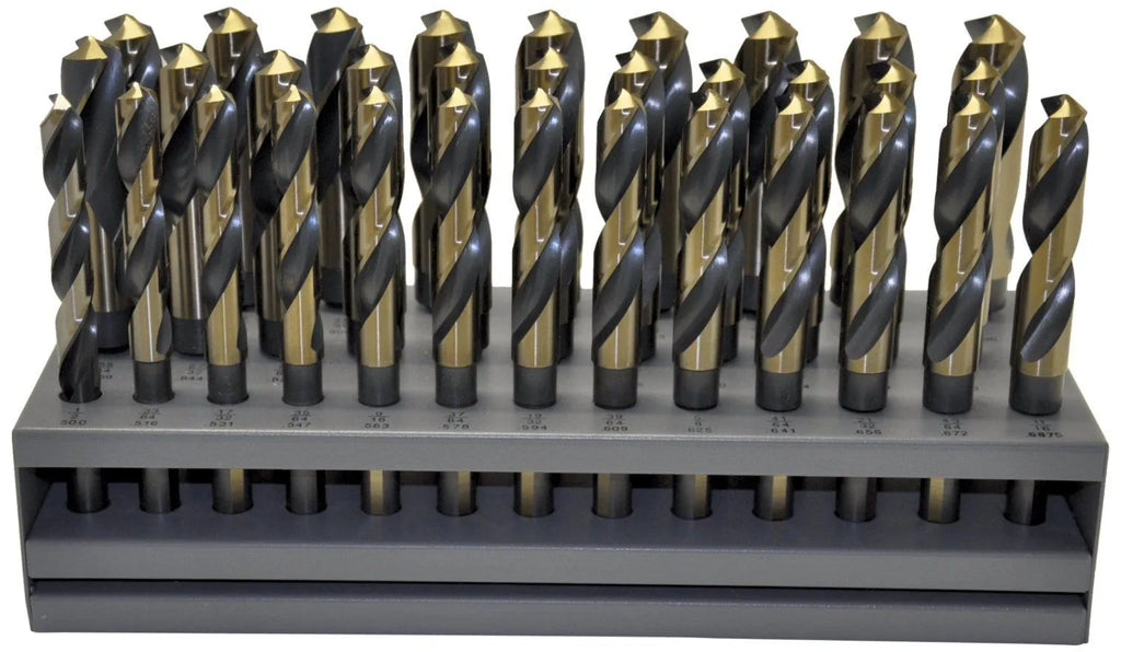 KnKut 33KK12 33-Piece S & D Reduced Shank Drill Bit Set 1/2"-1" by 64ths - Tool Leaks