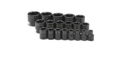 SK Tools 4039 19-Piece 1/2" Drive Standard SAE Impact Socket Set