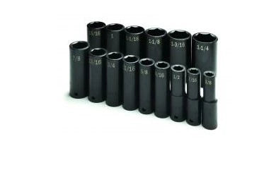 SK Tools 4045 15-Piece 1/2" Drive Deep SAE Impact Socket Set
