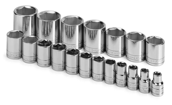 SK Tools 4120 19-Piece 1/2" Drive Standard 6 Point SAE Socket Set