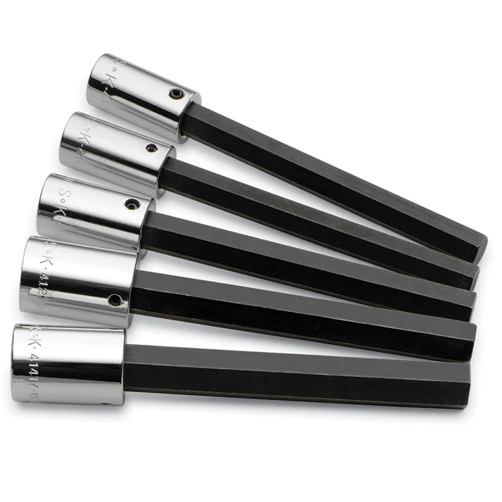 SK Tools 41255 5-Piece 1/2" Drive Long Hex Bit Socket Set