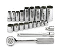 SK Tools 4551 21-Piece 3/8" Drive 12 Point SAE Chrome Socket Set - Tool Leaks