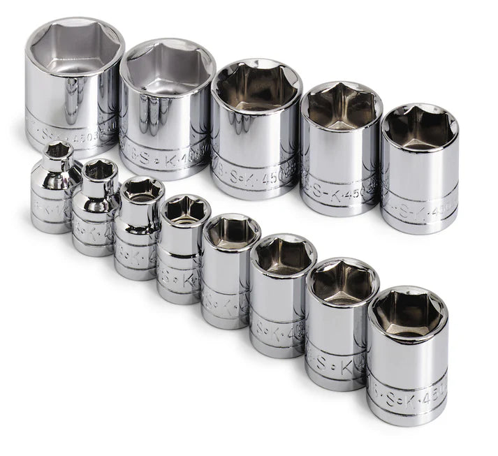 SK Tools 4613 13-Piece 3/8" Drive Standard 6 Point SAE Socket Set