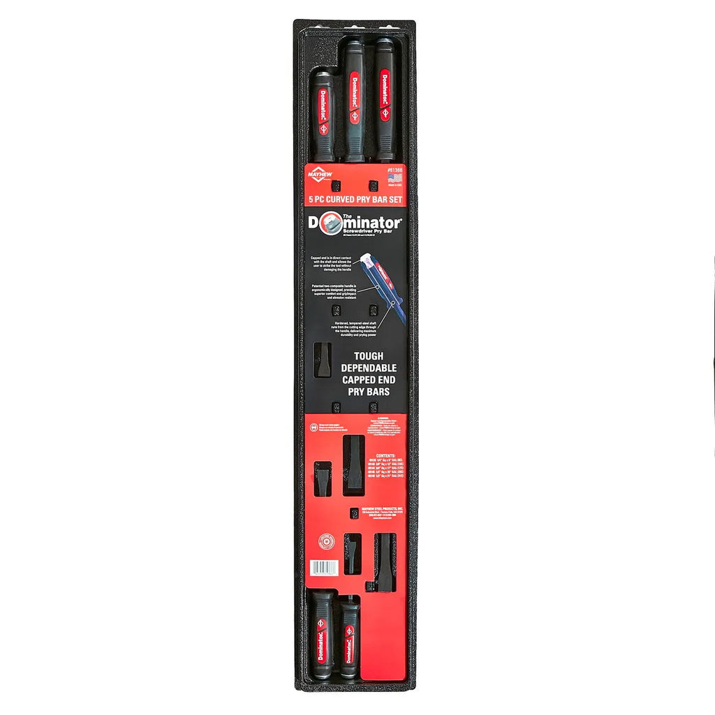 Mayhew 61366 5-Piece Dominator Curved Screwdriver-Handle Pry Bar Set - Tool Leaks