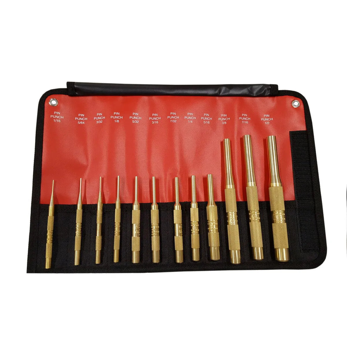 Mayhew 67008 12-Piece Brass Pin Punch Set (SAE)