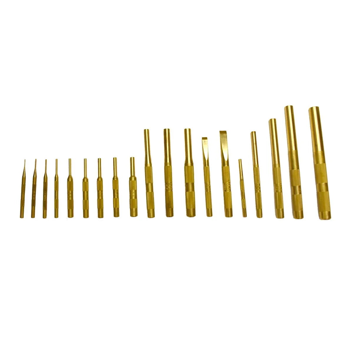 Mayhew 67019 19-Piece Brass Punch & Scraper Set