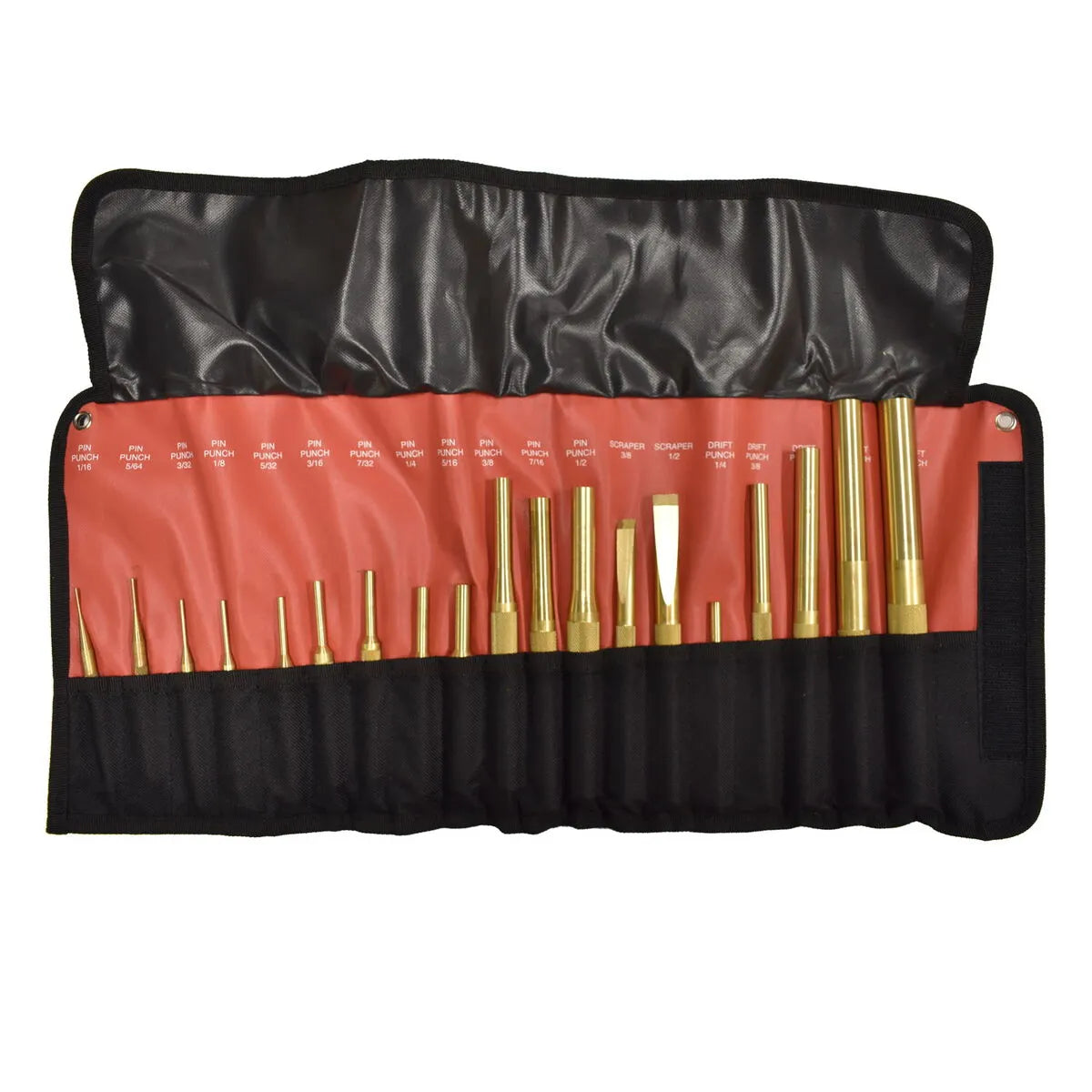 Mayhew 67019 19-Piece Brass Punch & Scraper Set