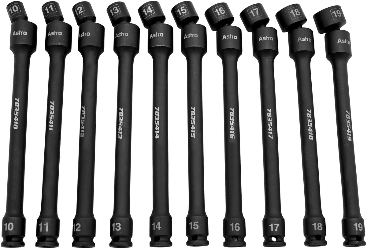 Astro Pneumatic 78354 10-Piece 3/8" Drive 6-Point Pinless Universal Torque-Saver Torque Limiting Extension