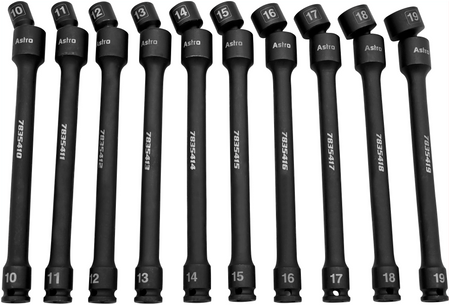 Astro Pneumatic 78354 10-Piece 3/8" Drive 6-Point Pinless Universal Torque-Saver Torque Limiting Extension