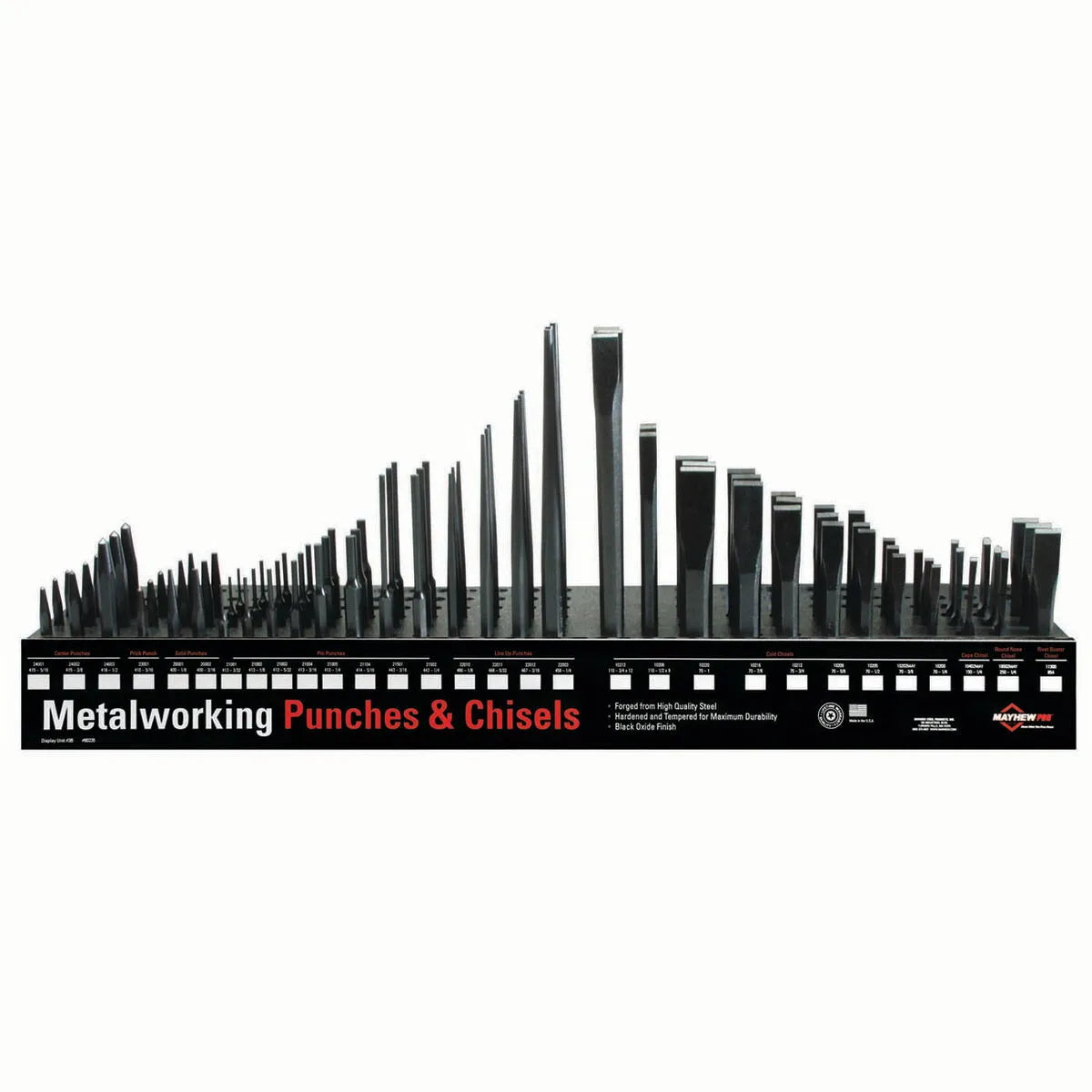 Mayhew 80235 90-Piece Punch & Chisel Display