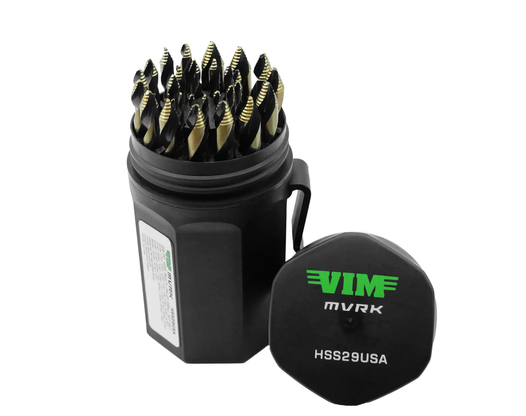 VIM Tools HSS29USA 29-Piece, Mvrk, Hss Multi-Step Tip Drill Bit Set - Made In USA - Tool Leaks