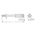 Ko-ken 183H.35-3/16 7/16 Hex Drive Bit 3/16 Hex Length 35mm - Tool Leaks