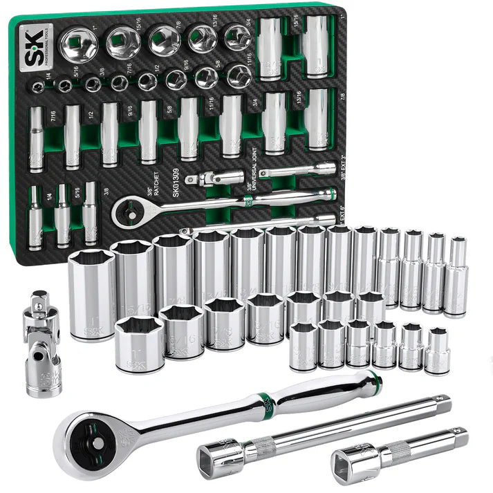 SK Tools SK01309-216P 30-Piece 3/8" Drive SAE Chrome Socket Set