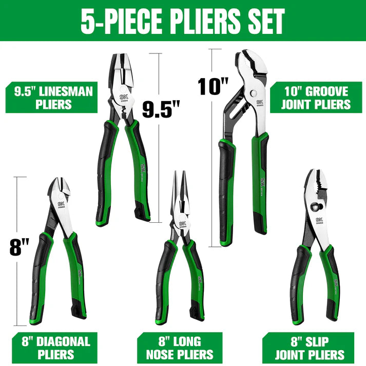SK Tools SK01458 5-Piece Pliers Set