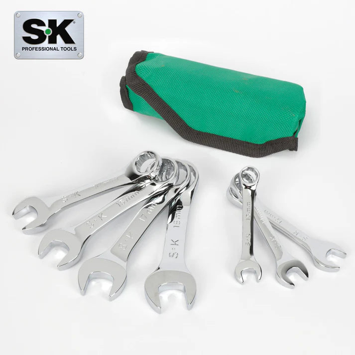 SK Tools SK01489A 7-Piece SAE Short Combination Wrench Set
