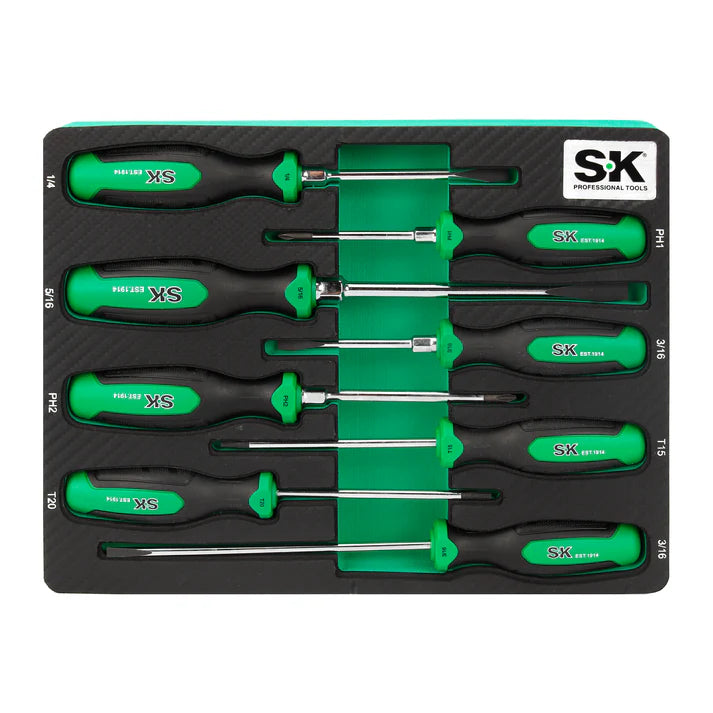 SK Tools SK02044-EVA 8-Piece Screwdriver Set with EVA Tray