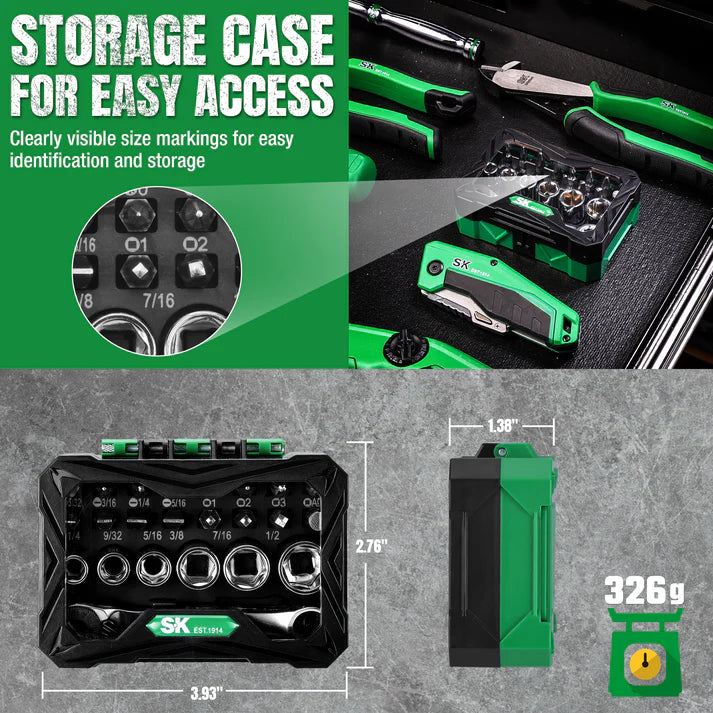 SK Tools SK03450 24-Piece 1/4" Drive Micro Driver Set