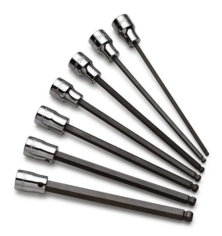 SK Tools 19751 7-Piece 3/8" Drive Long Ball Hex Bit Socket Set