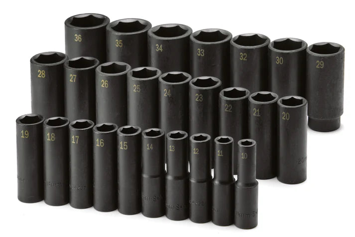 SK Tools 4047 26-Piece 1/2" Drive Deep Metric Impact Socket Set