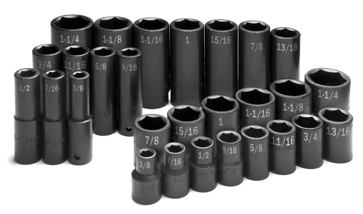 SK Tools 4051 28-Piece 1/2" Drive 6 Point SAE Impact Socket Set