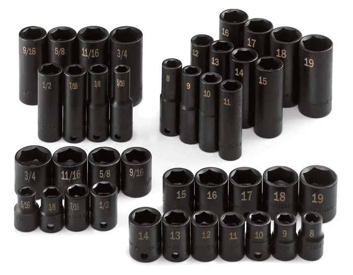 SK Tools 4090 3/8" Drive Standard SAE & Metric Impact Socket Set