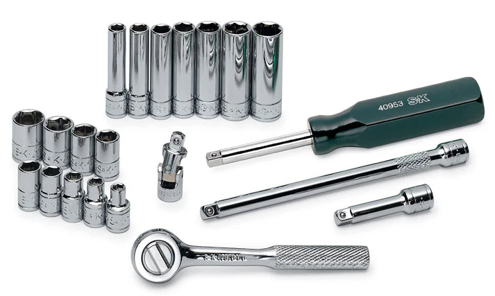 SK Tools 4921 21-Piece 1/4" Drive 6 Point SAE Chrome Socket Set