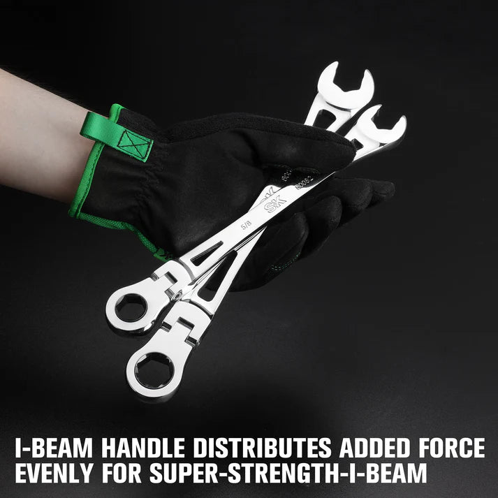 SK Tools 80070 12-Piece X-Frame Flex Head Wrench Set